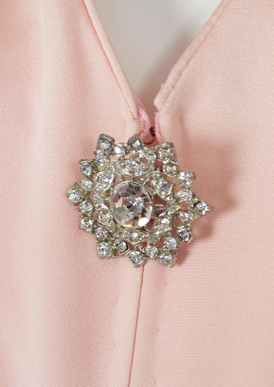 Akira Isogawa Pink Cocktail Dress with Oversize Jewel Cummerbund Bow – M, 1980s For Sale 1