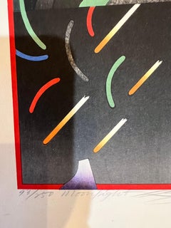 Postmoderner Holzlockendruck von Akira Kurosaki, signiert und nummeriert, Moonlight 93/250