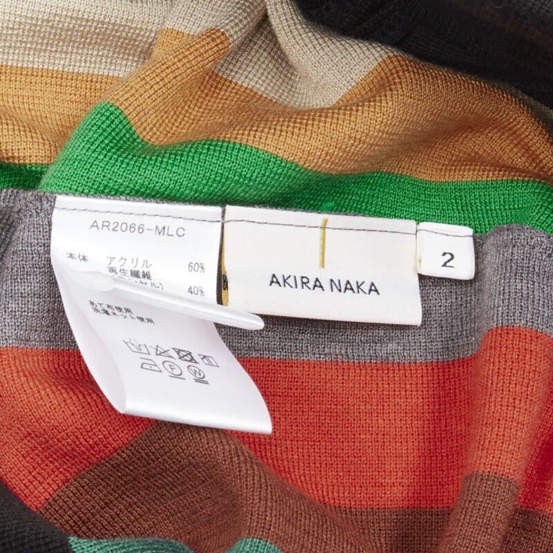 AKIRA NAKA pantaloni a gamba larga in maglia nera a righe multiple US2 S in vendita 5