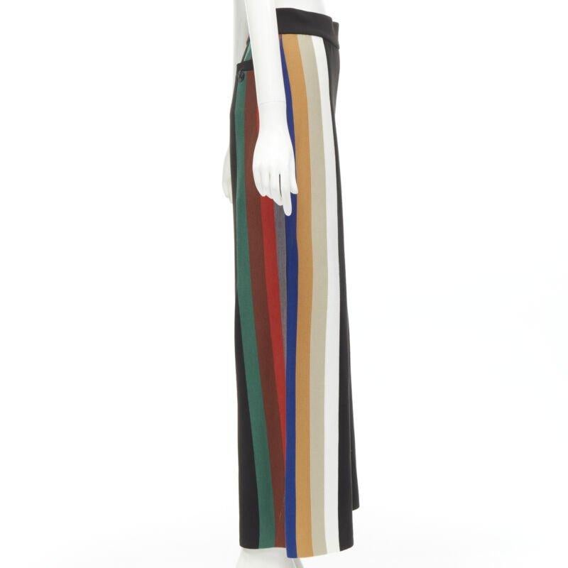 AKIRA NAKA pantaloni a gamba larga in maglia nera a righe multiple US2 S In condizioni ottime in vendita a Hong Kong, NT