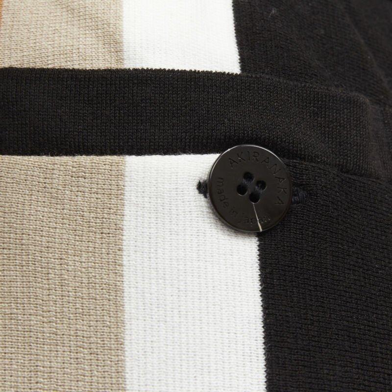 AKIRA NAKA pantaloni a gamba larga in maglia nera a righe multiple US2 S in vendita 4