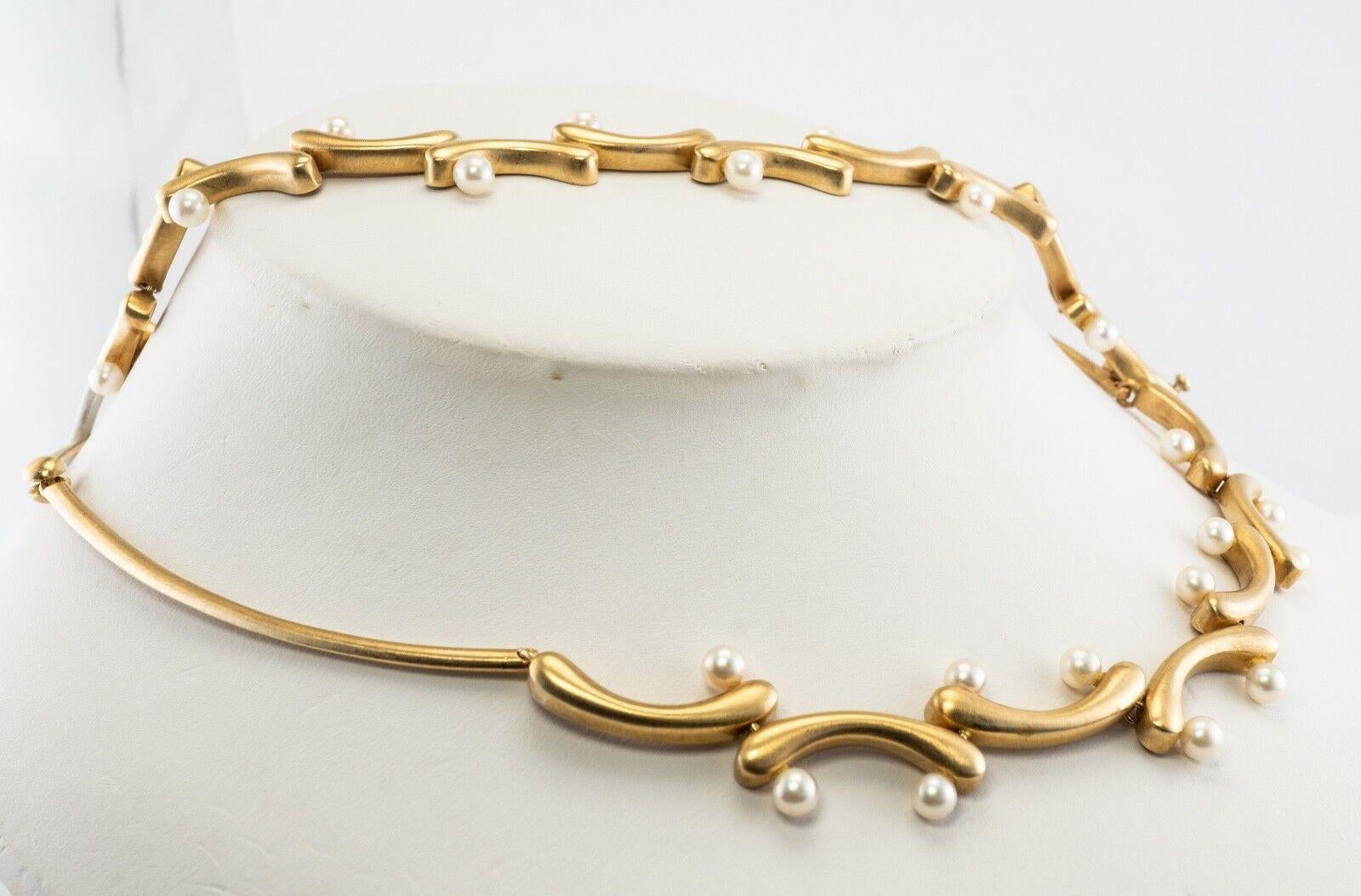 Akiyo Matsuoka Akoya Pearl Necklace Bracelet Set 18K Gold For Sale 4