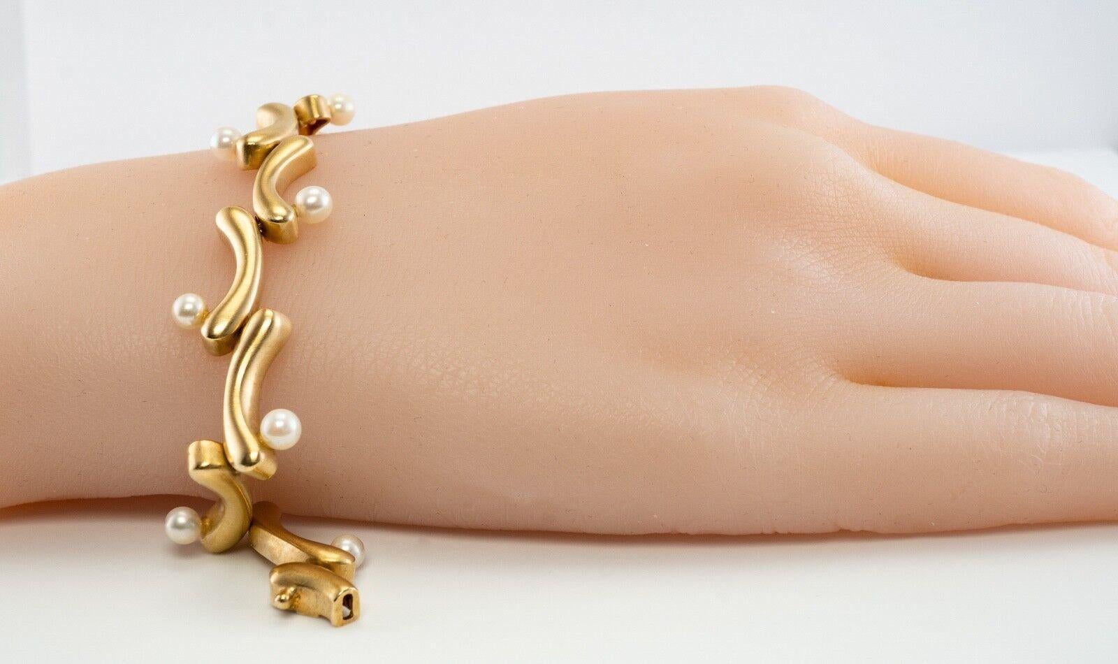 Round Cut Akiyo Matsuoka Akoya Pearl Necklace Bracelet Set 18K Gold For Sale