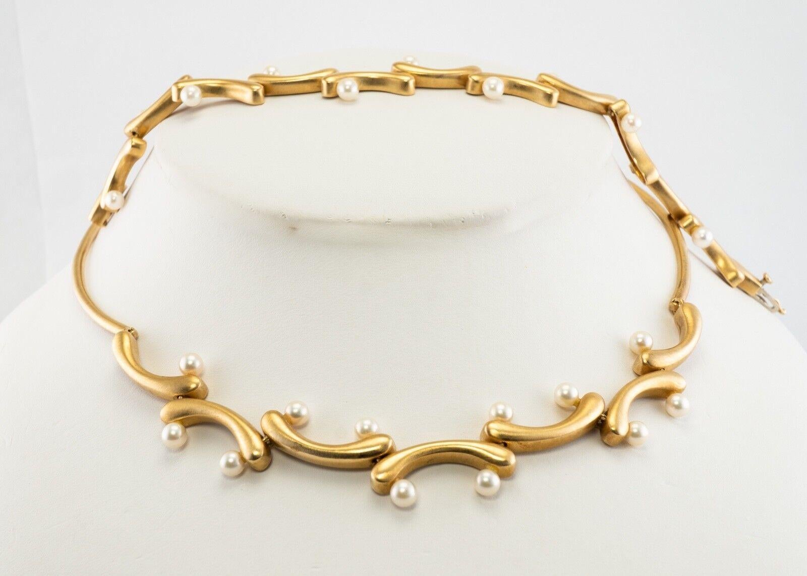 Akiyo Matsuoka Akoya Perlen-Halskette-Armband Set 18K Gold im Angebot 1