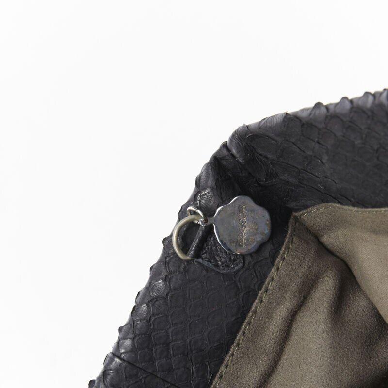AKKESOIR black genuine scaled leather fold over rectangular clutch bag For Sale 4