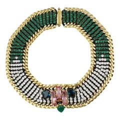 Akong London 24K Gold Plated Green Onyx Necklace