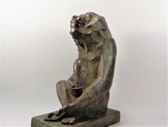 Akop GURDJAN (après) (1881-1948) Sitting Baboon Bronze