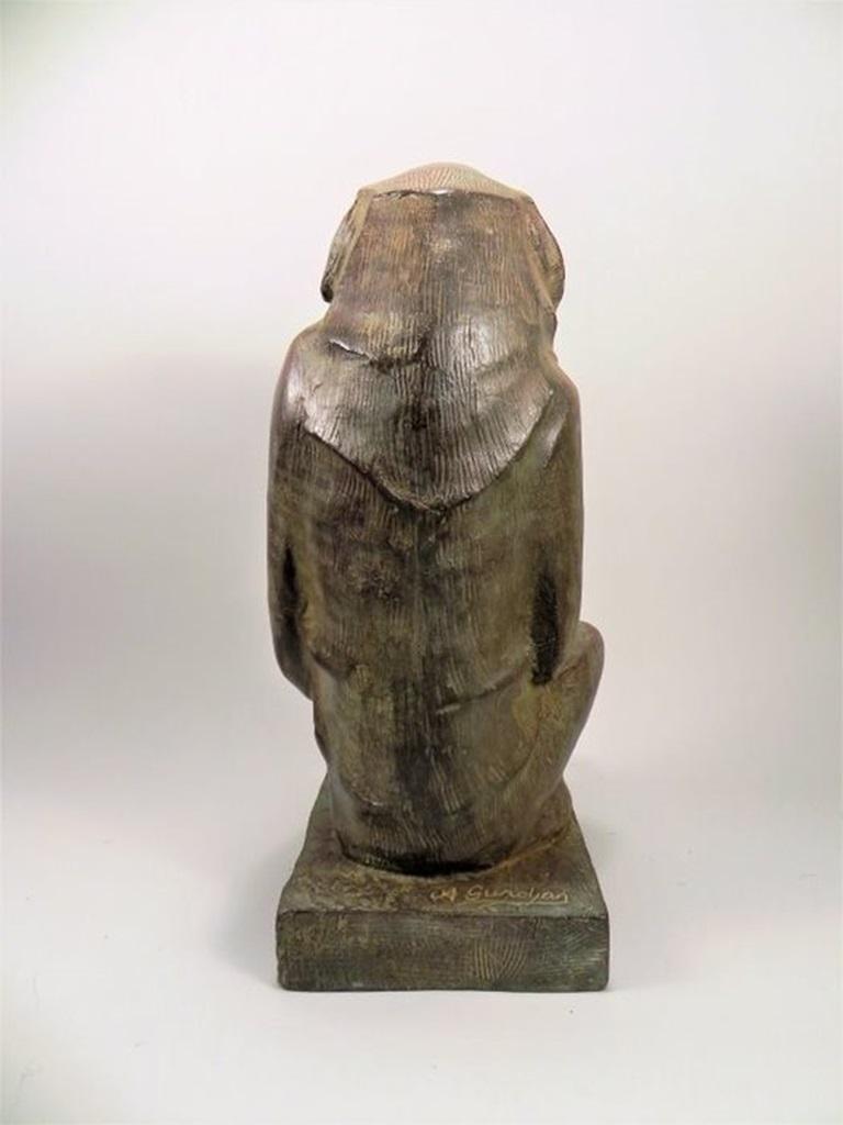 Akop GURDJAN (après) (1881-1948) Sitting Baboon Bronze  For Sale 4