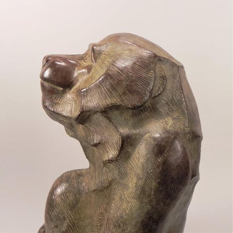 Akop GURDJAN (après) (1881-1948) Sitting Baboon Bronze  For Sale 5