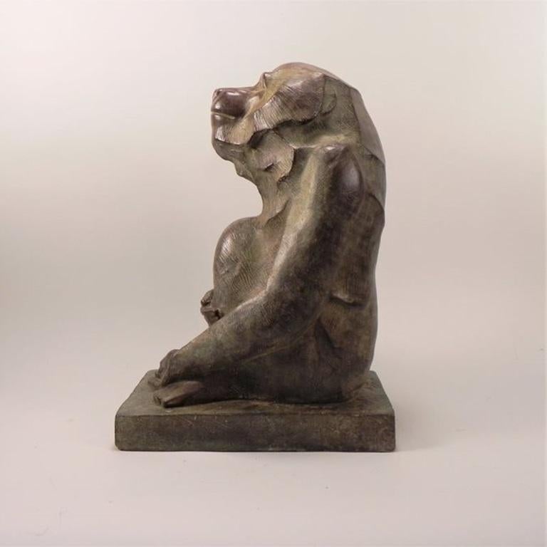 Akop GURDJAN (après) (1881-1948) Sitting Baboon Bronze  For Sale 6