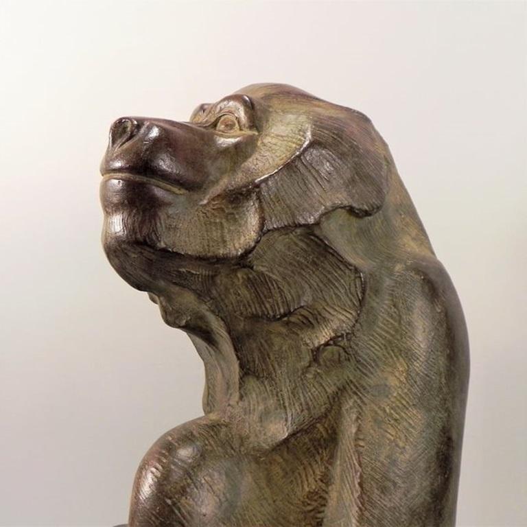 Akop GURDJAN (après) (1881-1948) Sitting Baboon Bronze  For Sale 7