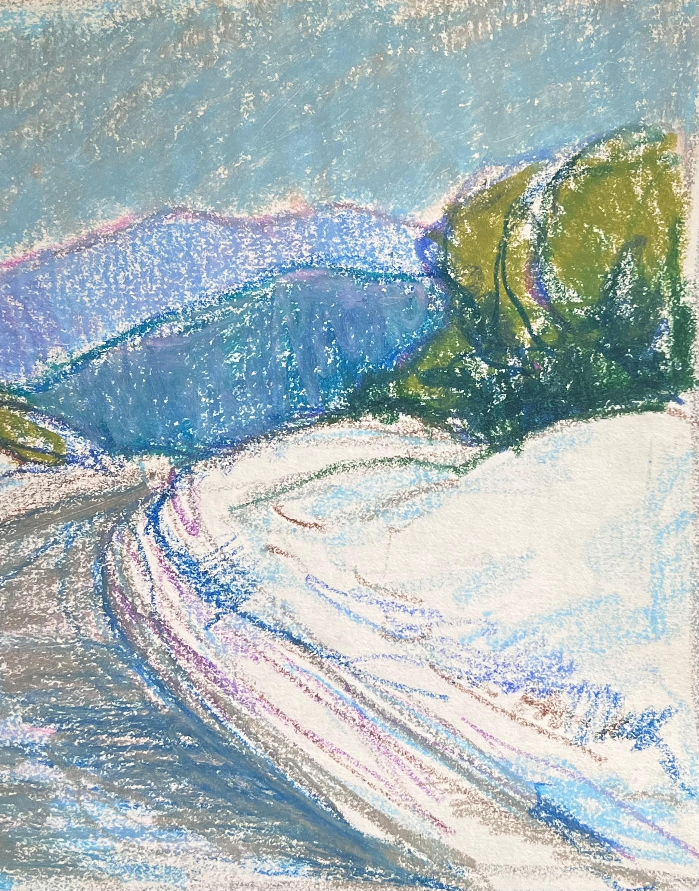 Il sentiero delle Alpi 
di Akos Biro (Ungherese 1911-2002)
dipinto a pastello su carta d'artista, senza cornice
dipinto: 9 x 12 pollici           
provenienza: proprietà dell'artista, Francia

Splendido dipinto a olio originale del famoso e