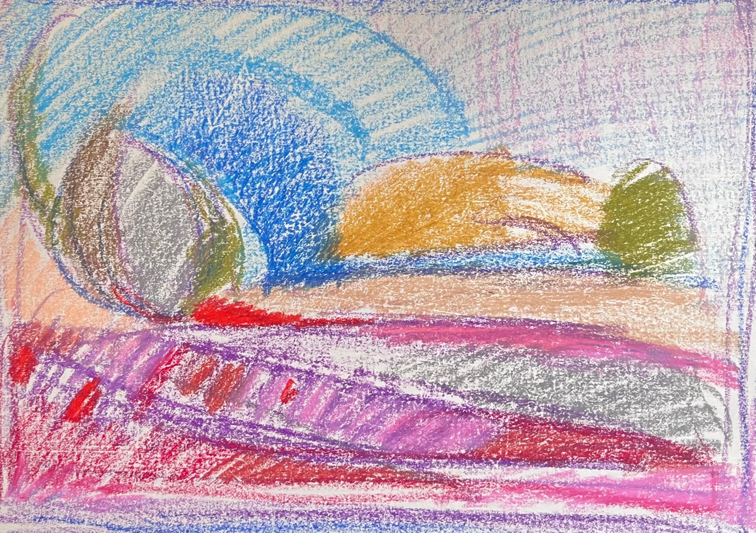 Scène d'intérieur abstraite et colorée de l'expressionniste français du 20e siècle