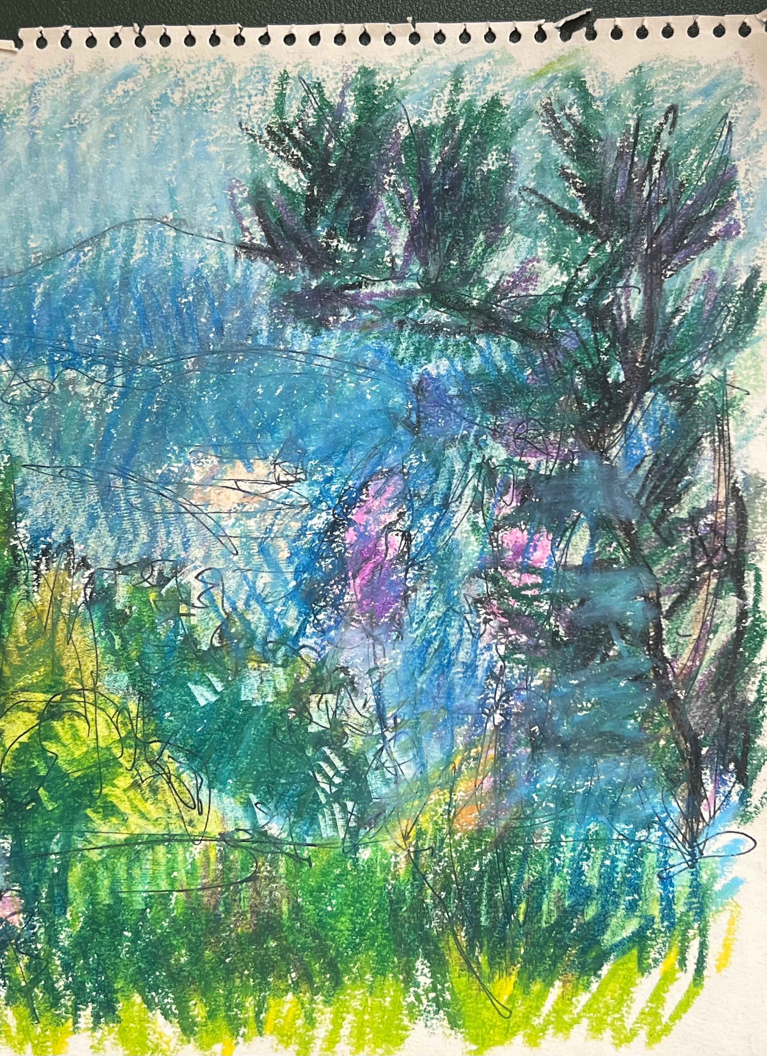 Paesaggio Blue & Greene
di Akos Biro (Ungherese 1911-2002)
dipinto a pastello su carta d'artista, senza cornice
dipinto: 9 x 12 pollici           
provenienza: proprietà dell'artista, Francia
condizioni: buone e discrete condizioni

Superbo dipinto