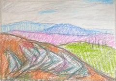 Paesaggio a pastello della valle colorata espressionista francese del XX secolo