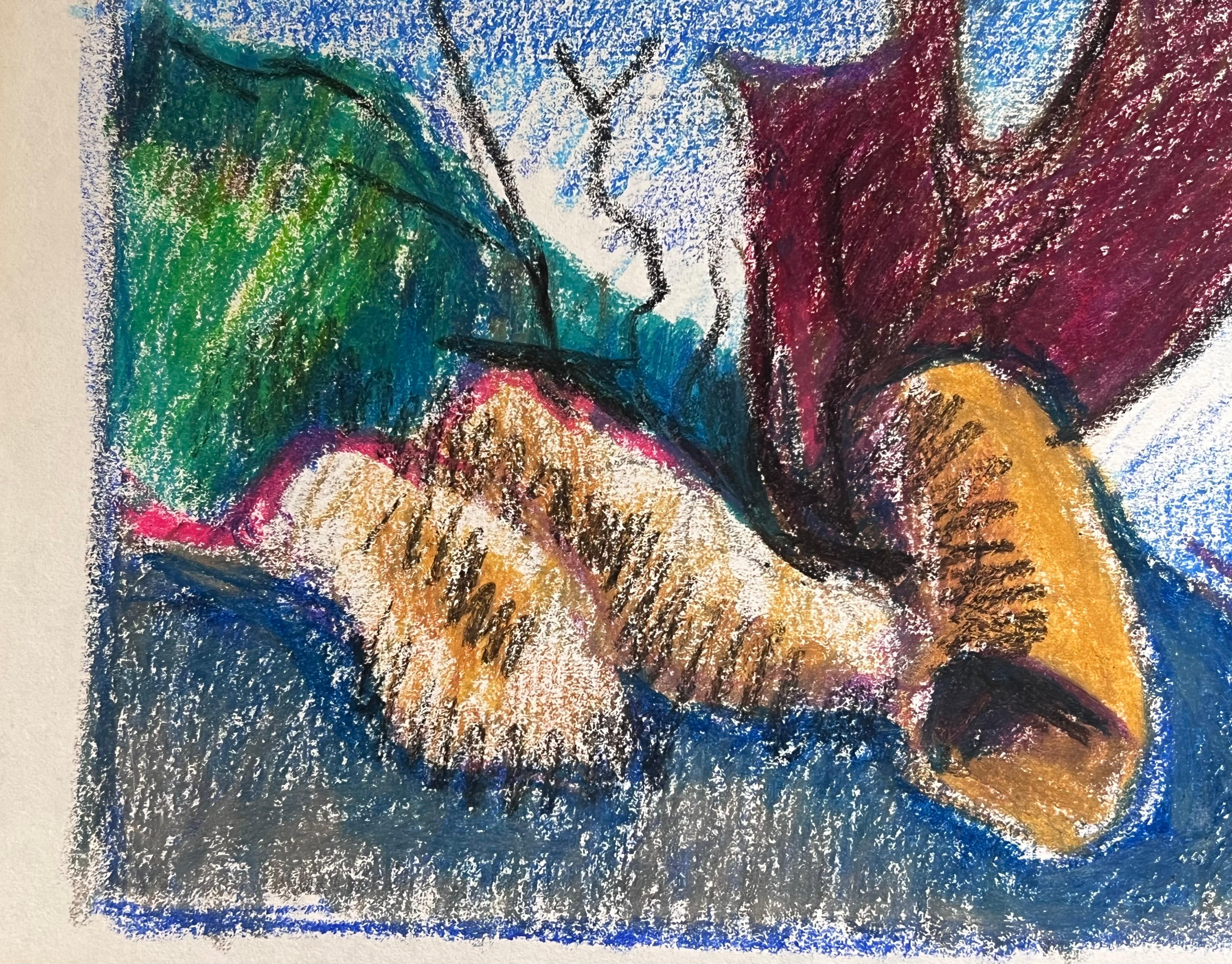 Paesaggio astratto a pastello con corallo e rocce dell'Espressionismo francese del XX secolo in vendita 3