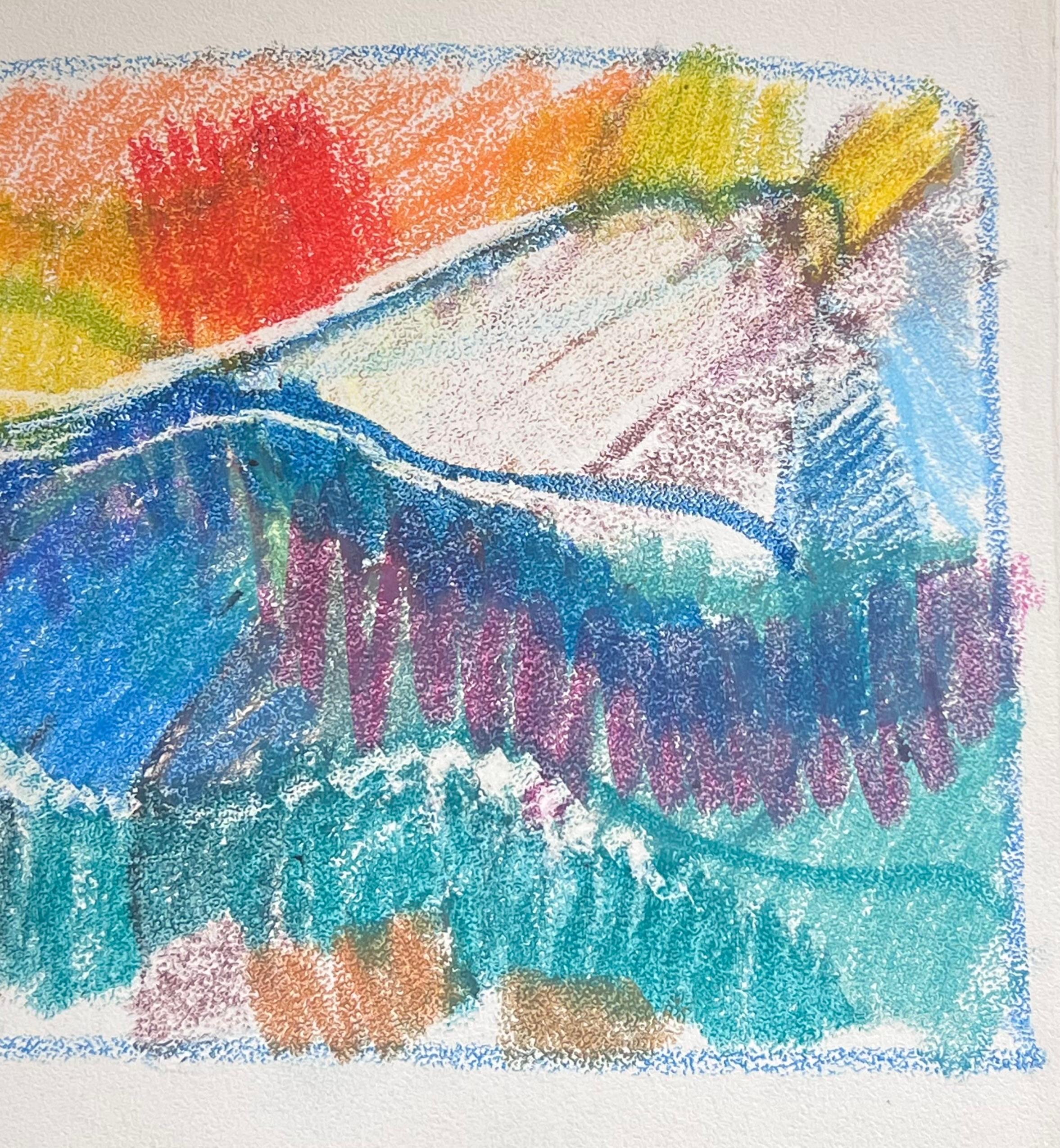 Expresionista francés del siglo XX Atardecer ardiente tras el valle de Blue Mountain - Painting de Akos Biro