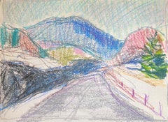 Espressionista francese del XX secolo Sentiero grigio nel paesaggio montano