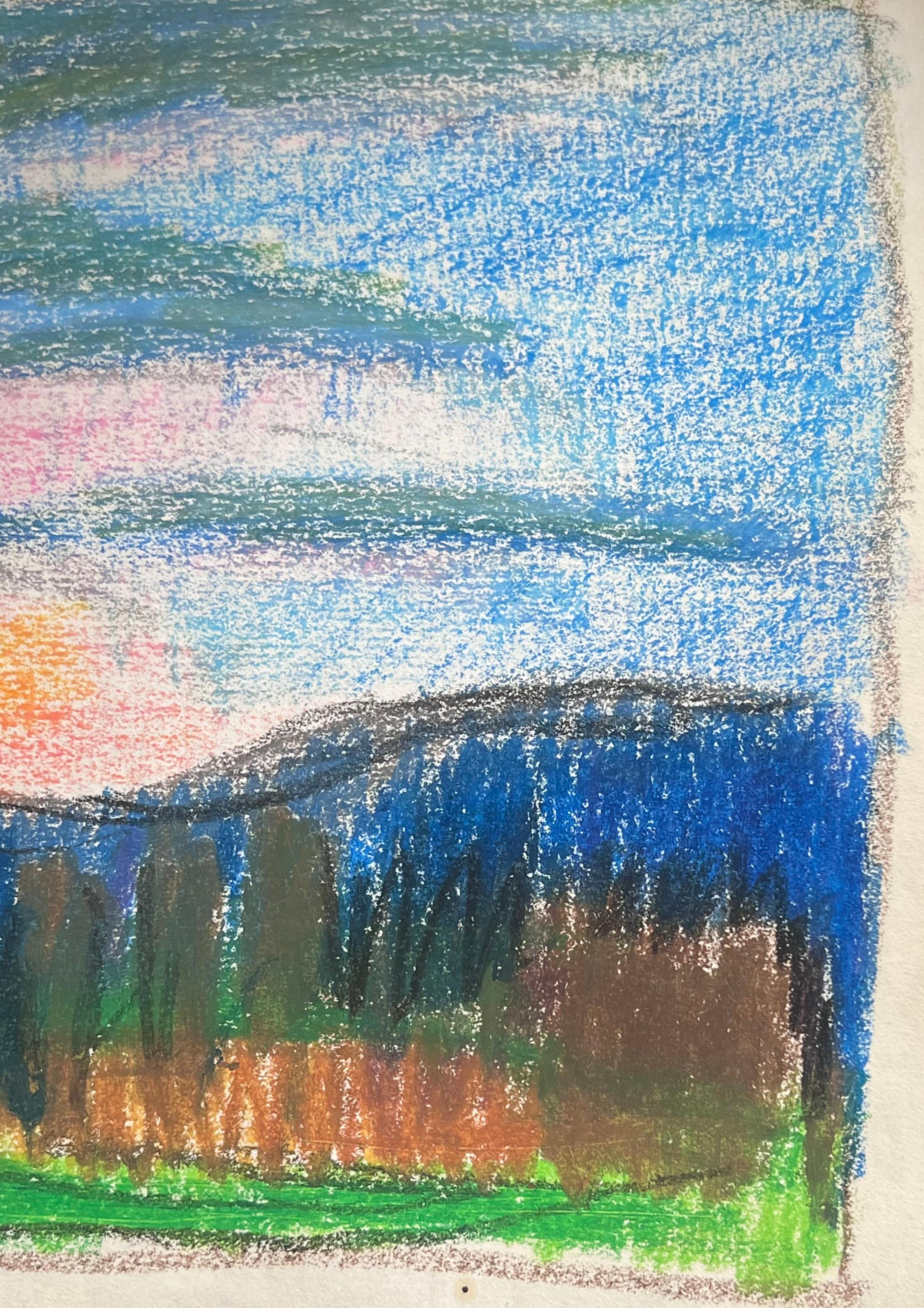 Alba espressionista francese del XX secolo che scruta il cielo sopra i prati in vendita 1