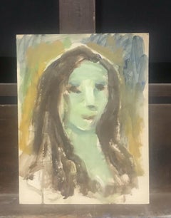 Akos Biro French Expressionist Oil Abstract Portrait