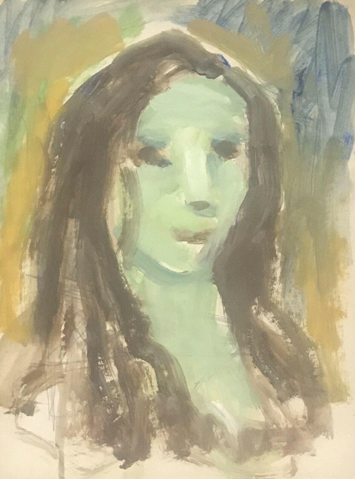Akos Biro Französischer Expressionist Öl Abstraktes Porträt im Angebot 2