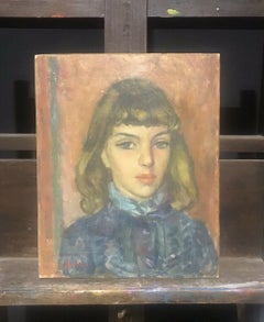 Akos Biro Französischer Expressionist Öl - Portrait Junge Dame