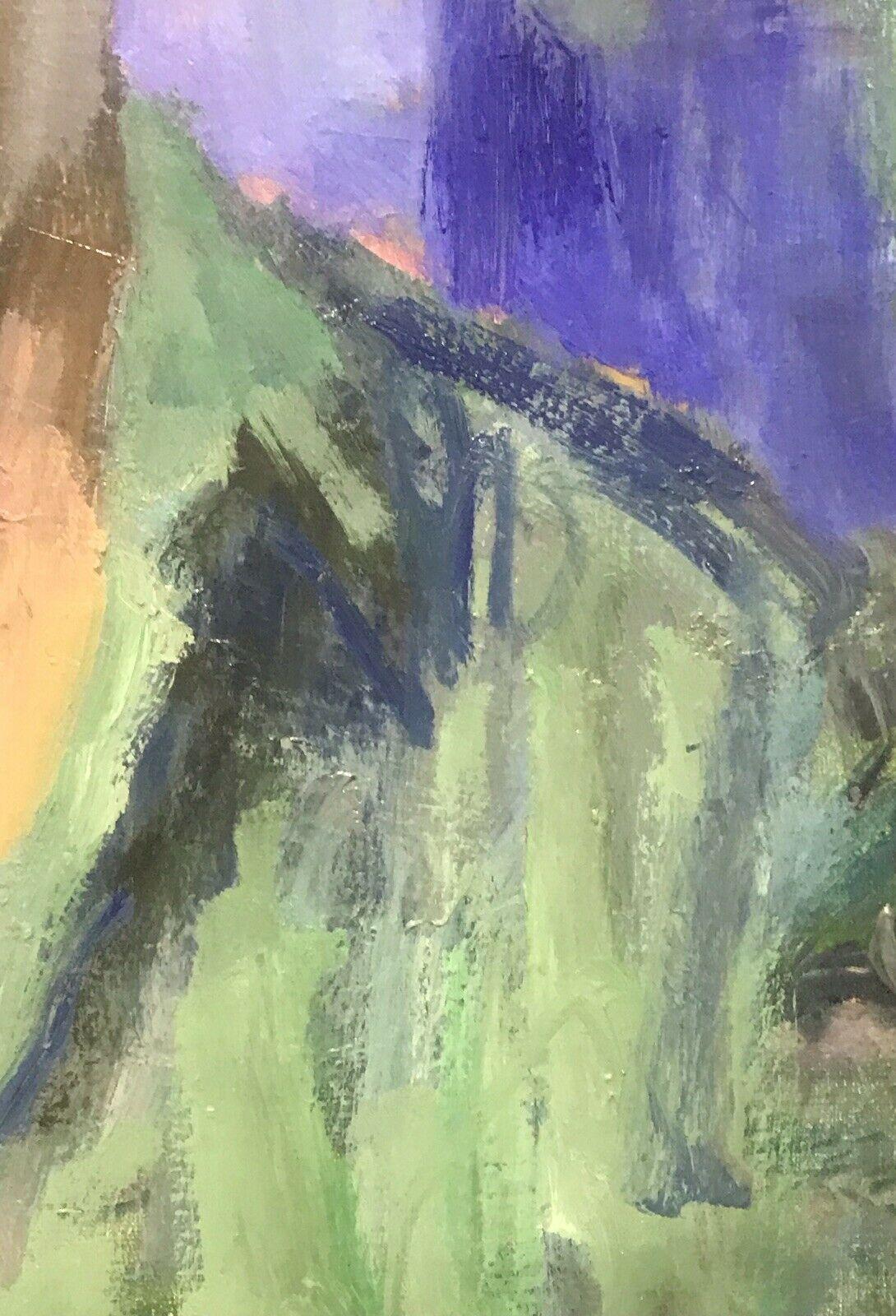 AKOS BIRO (UNGHERESE 1911-2002) OLIO ESPRESSIONISTA FIRMATO - RITRATTO MASCHILE - Abstract Painting Grigio di Akos Biro