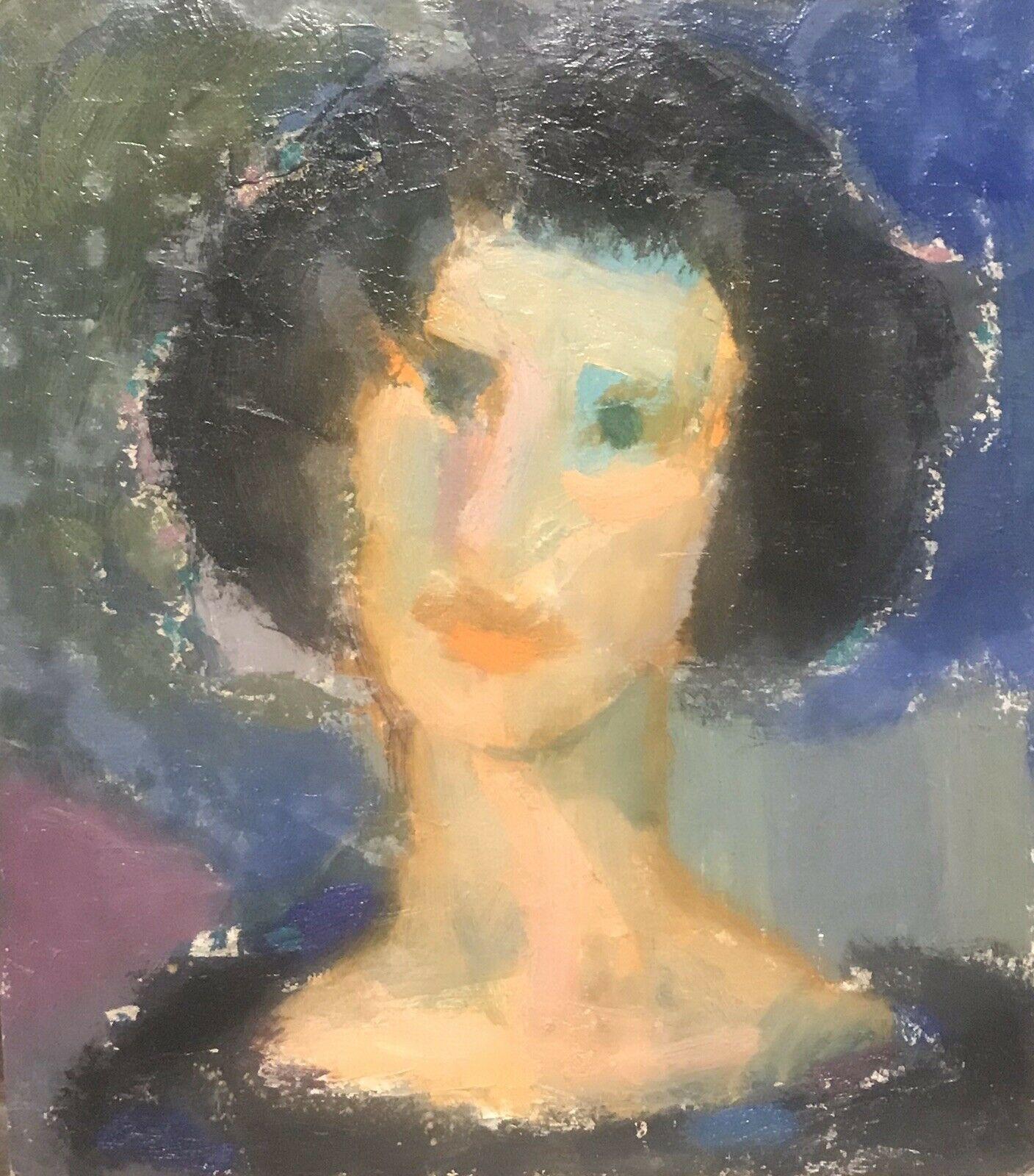 Akos Biro Landscape Painting - AKOS BIRO (HUNGARIAN 1911-2002) FRENCH EXPRESSIONIST OIL - PORTRAIT OF WOMAN