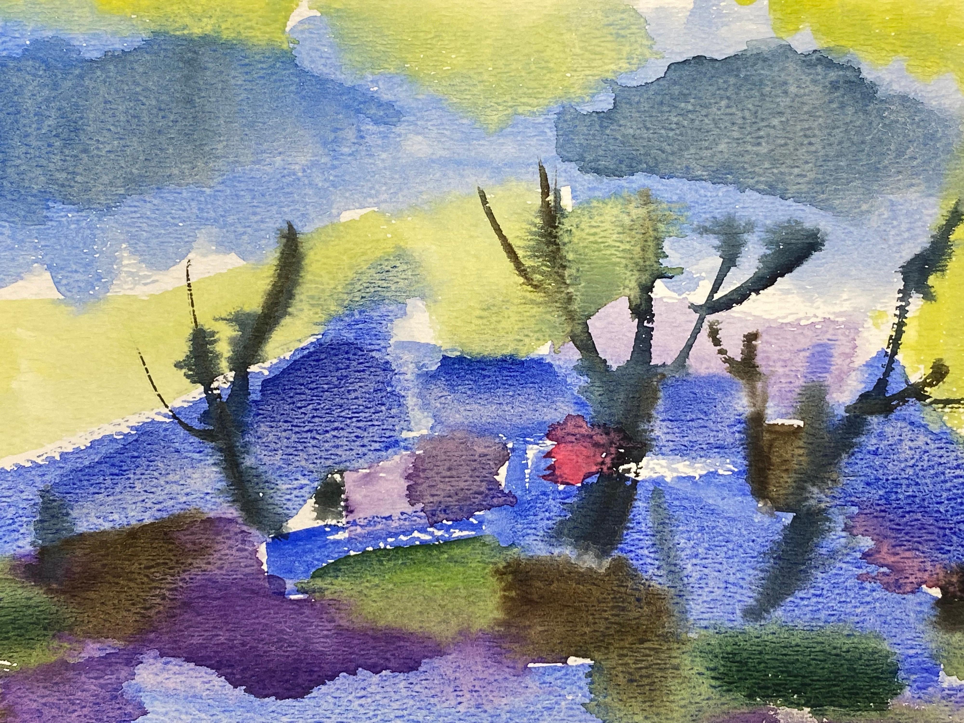 Peinture à l'huile originale d'un expressionniste français, abstrait et coloré - Painting de Akos Biro
