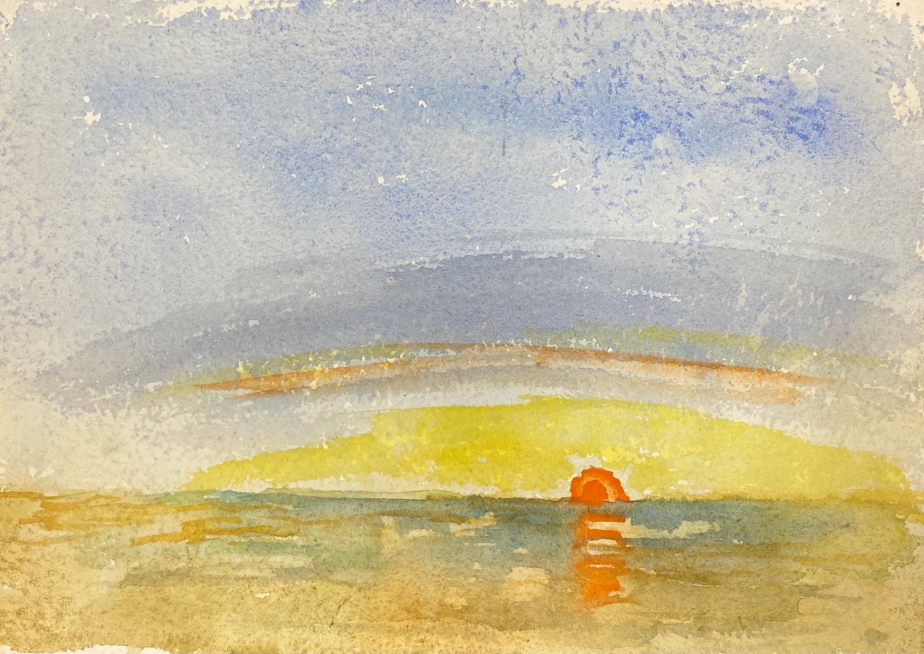 Sunset over the Sea, French Expressionist Original Painting