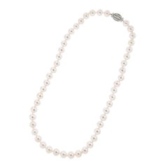 Akoya AA Cultured Pearl 18 Karat Gold and Diamond Necklace