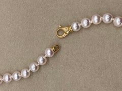 Collar Cuentas Akoya Cierre Oro Amarillo 18 Kilates