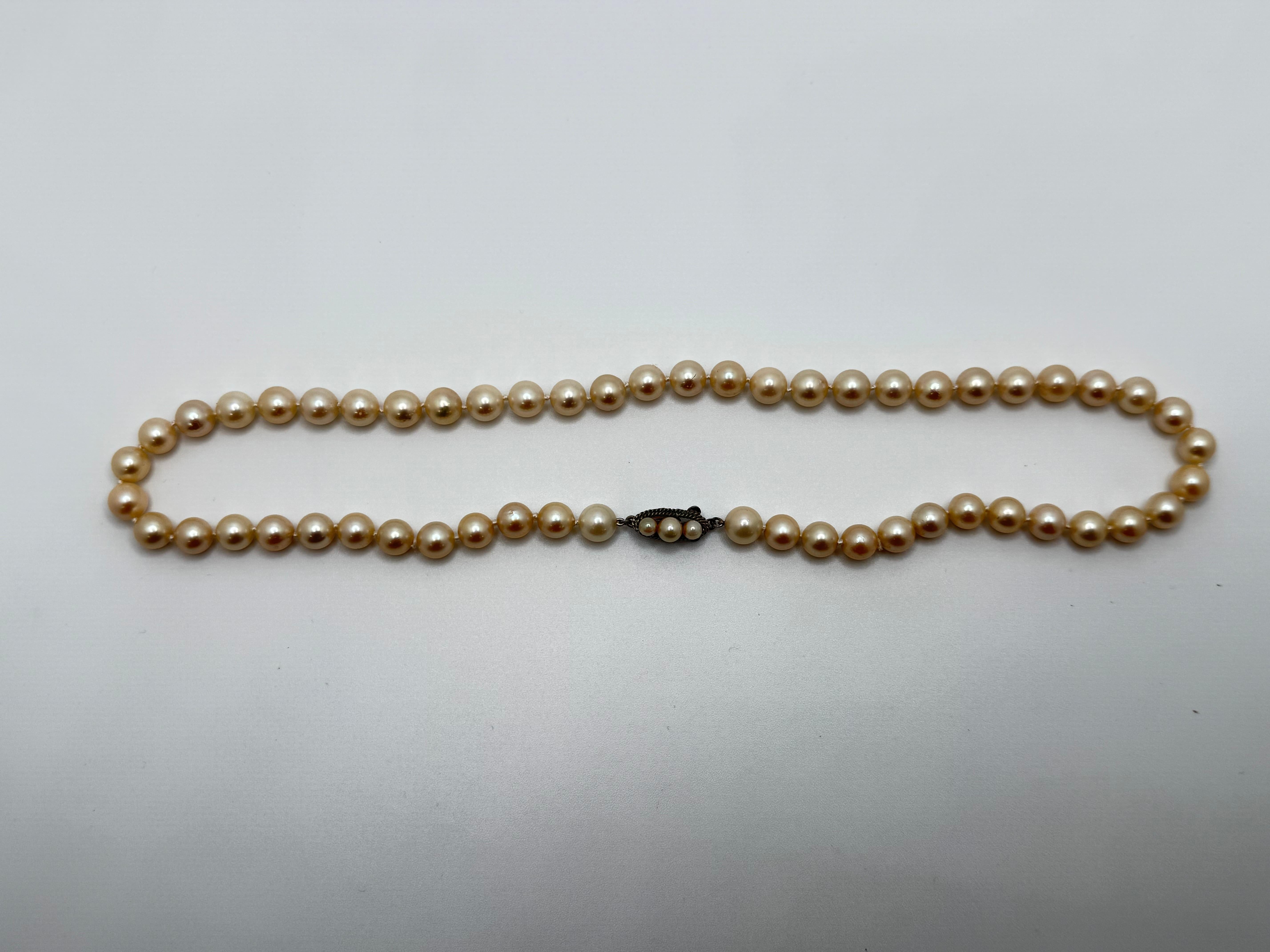da uomo o donna Akoya Cream Pearl Necklace in vendita