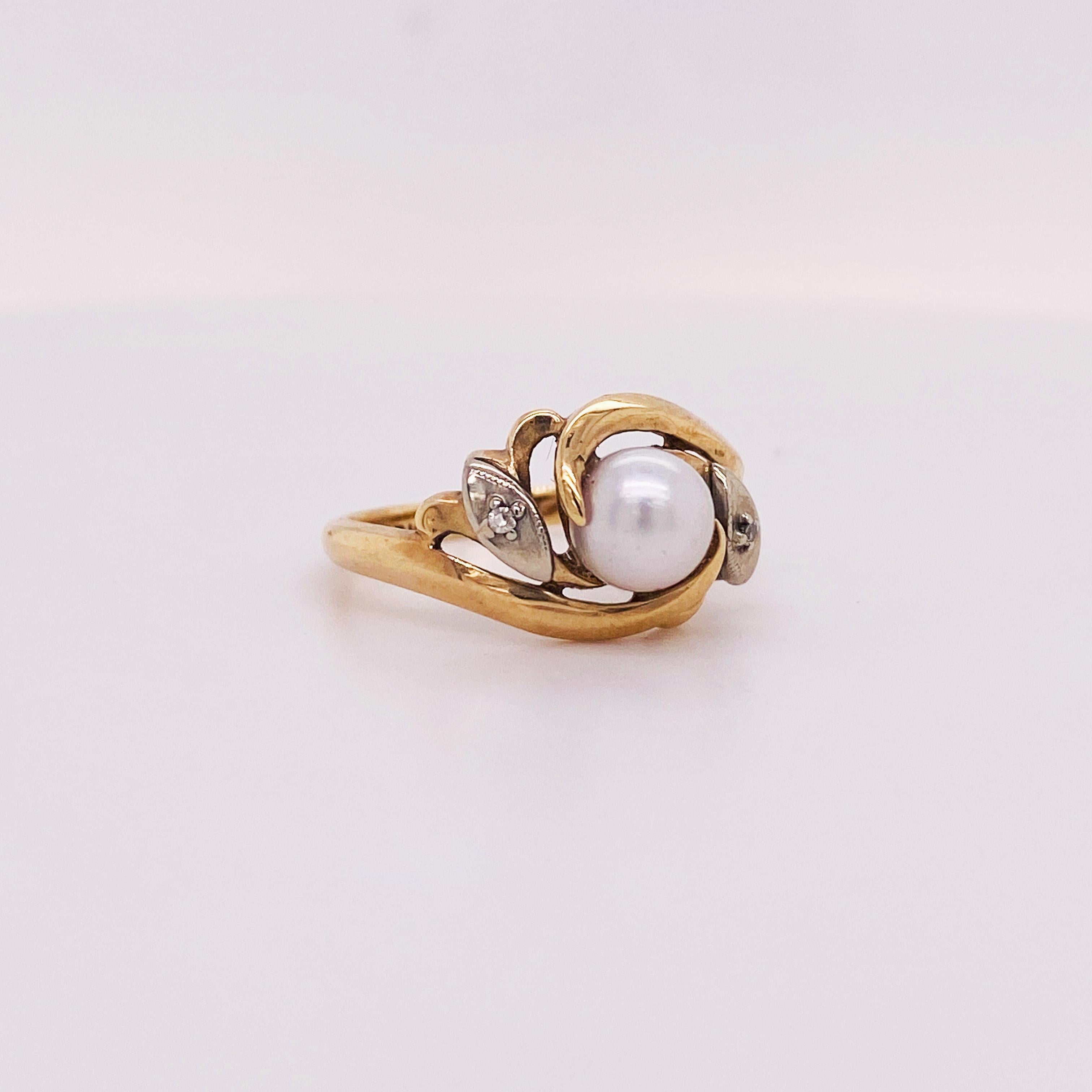 10k gold pearl ring