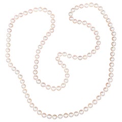 Collar largo de perlas cultivadas Akoya, 45 cm (90 cm en total) de longitud Opera, 7,1-7,3 mm