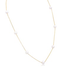 Akoya Japanese Pearls By the Yard Necklace in Yellow Gold