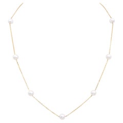Collar de perlas japonesas Akoya por metros en oro amarillo