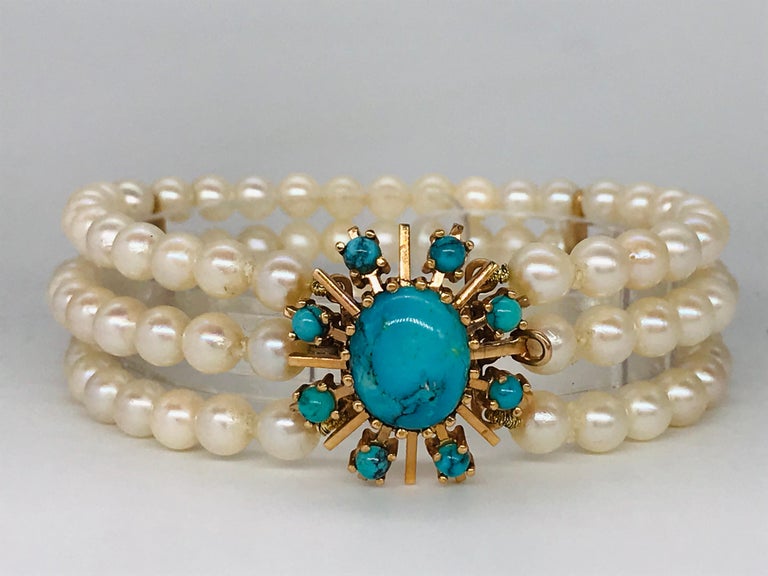[Designer's Choice] Akoya Pearl & Turquoise & Cat Eye Luminous Trail Bracelet
