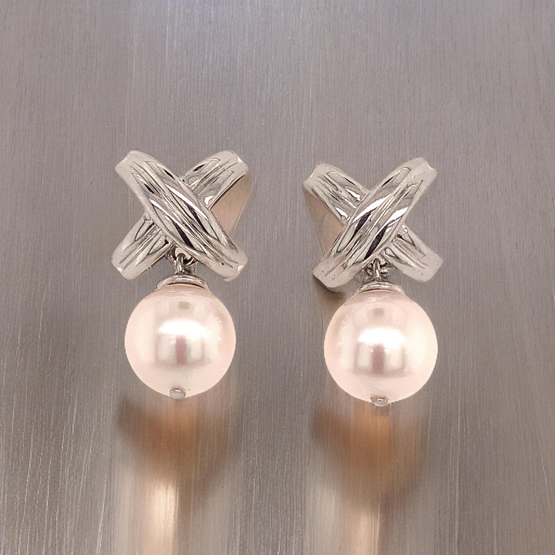 Akoya Pearl Dangle Earrings 14k Gold Certified For Sale 5