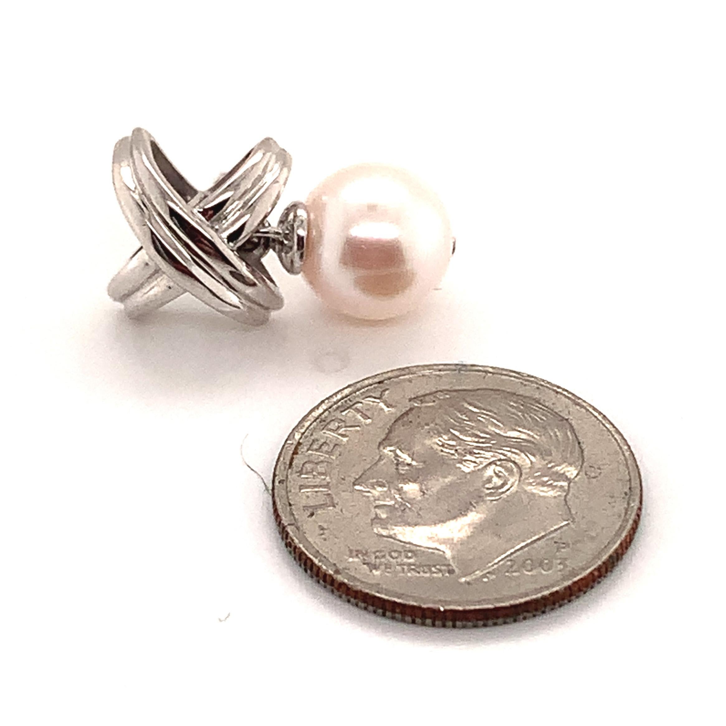 Akoya Pearl Dangle Earrings 14k Gold Certified For Sale 6