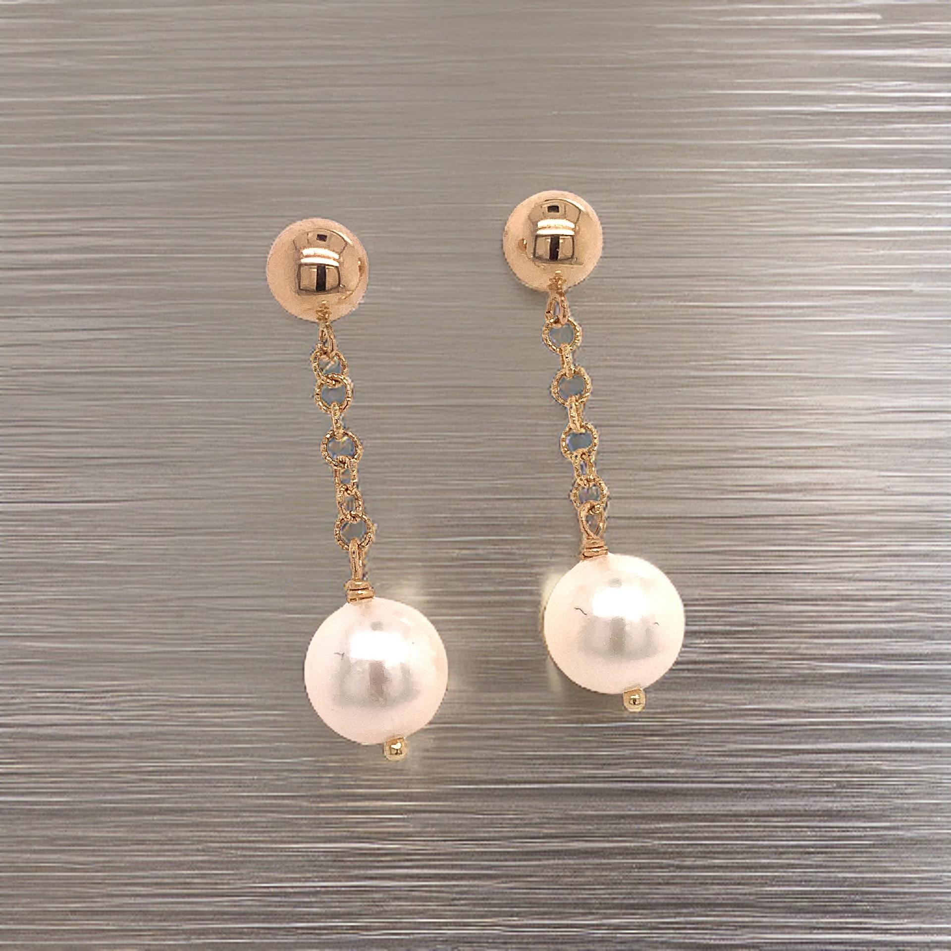 Fine Quality Japanese Akoya Pearl Dangle Earrings 1.25