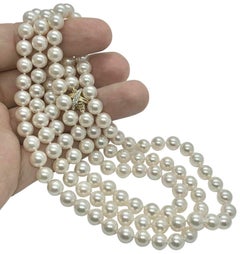 Akoya Pearl Diamond Necklace 14k Gold Certified