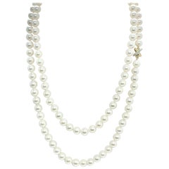 Akoya Pearl Diamond Necklace 14k Gold Certified