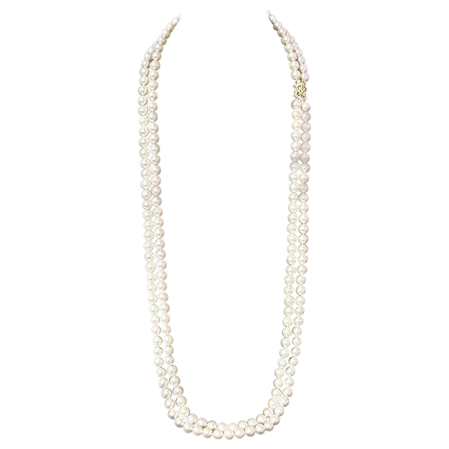 Akoya Perlen-Diamant-Halskette 14k Y Gold zertifiziert