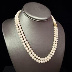 Akoya Perlen-Diamant-Halskette 17" 6,34 mm 18k Gold Estate zertifiziert $5950