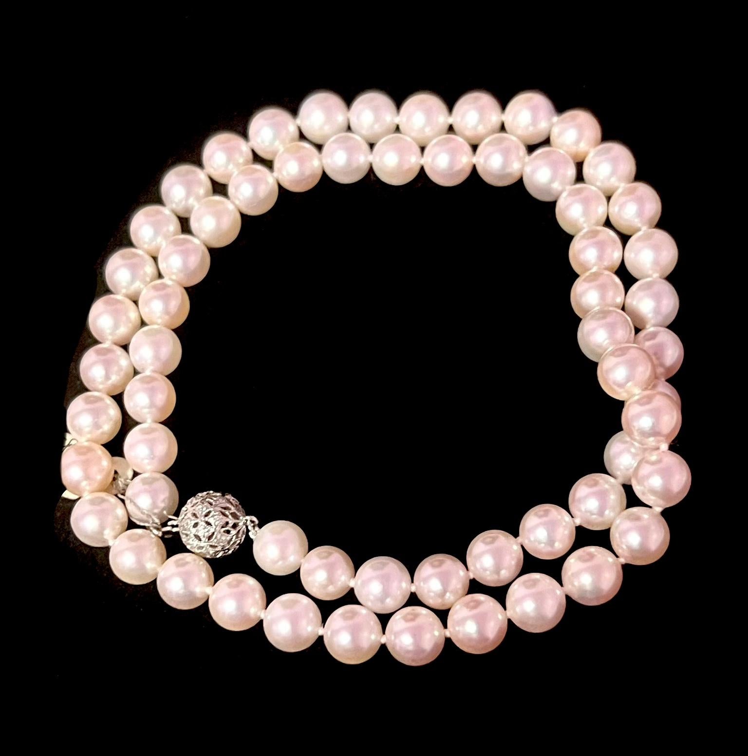 Women's Akoya Pearl Diamond Necklace 21.5