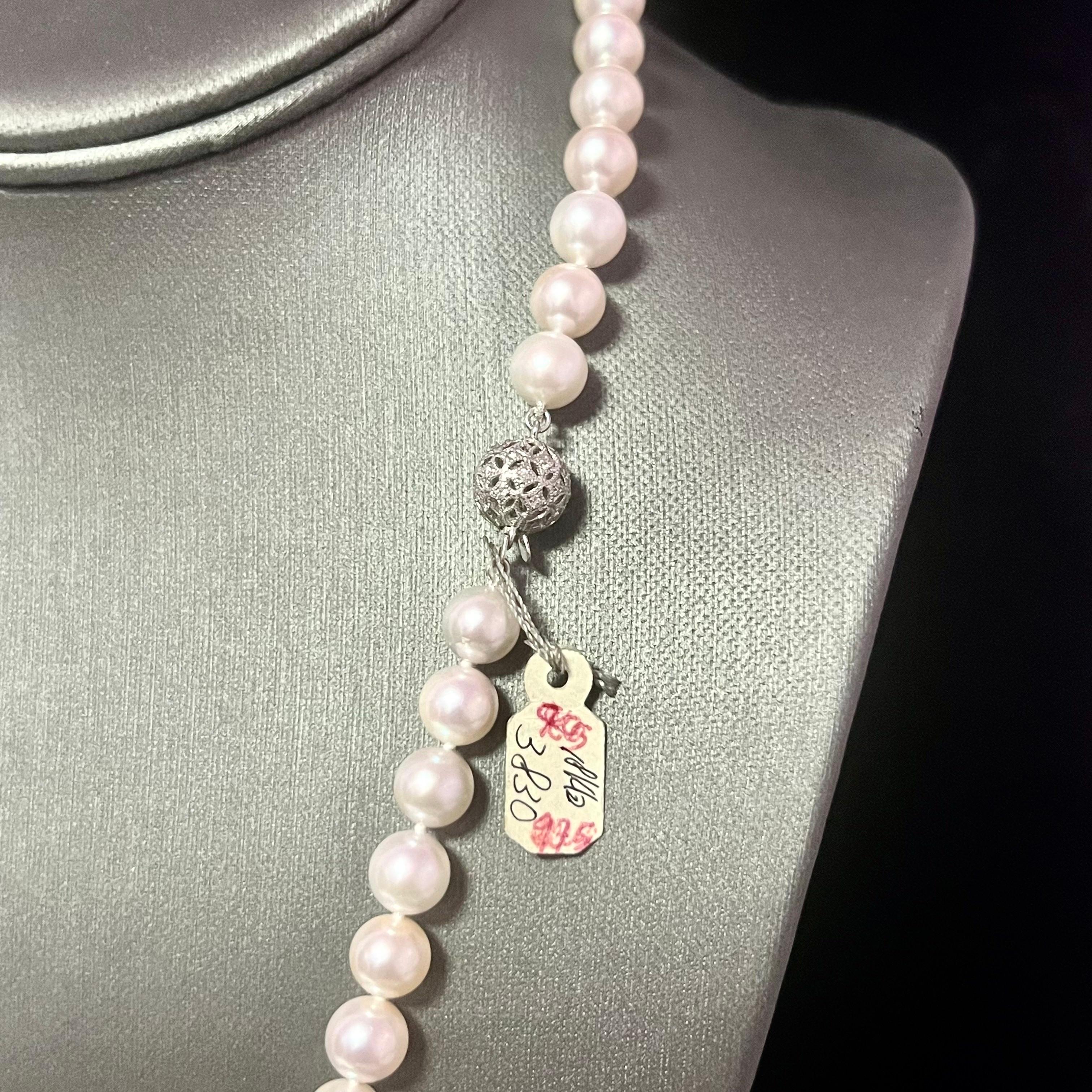 Akoya Pearl Diamond Necklace 21.5