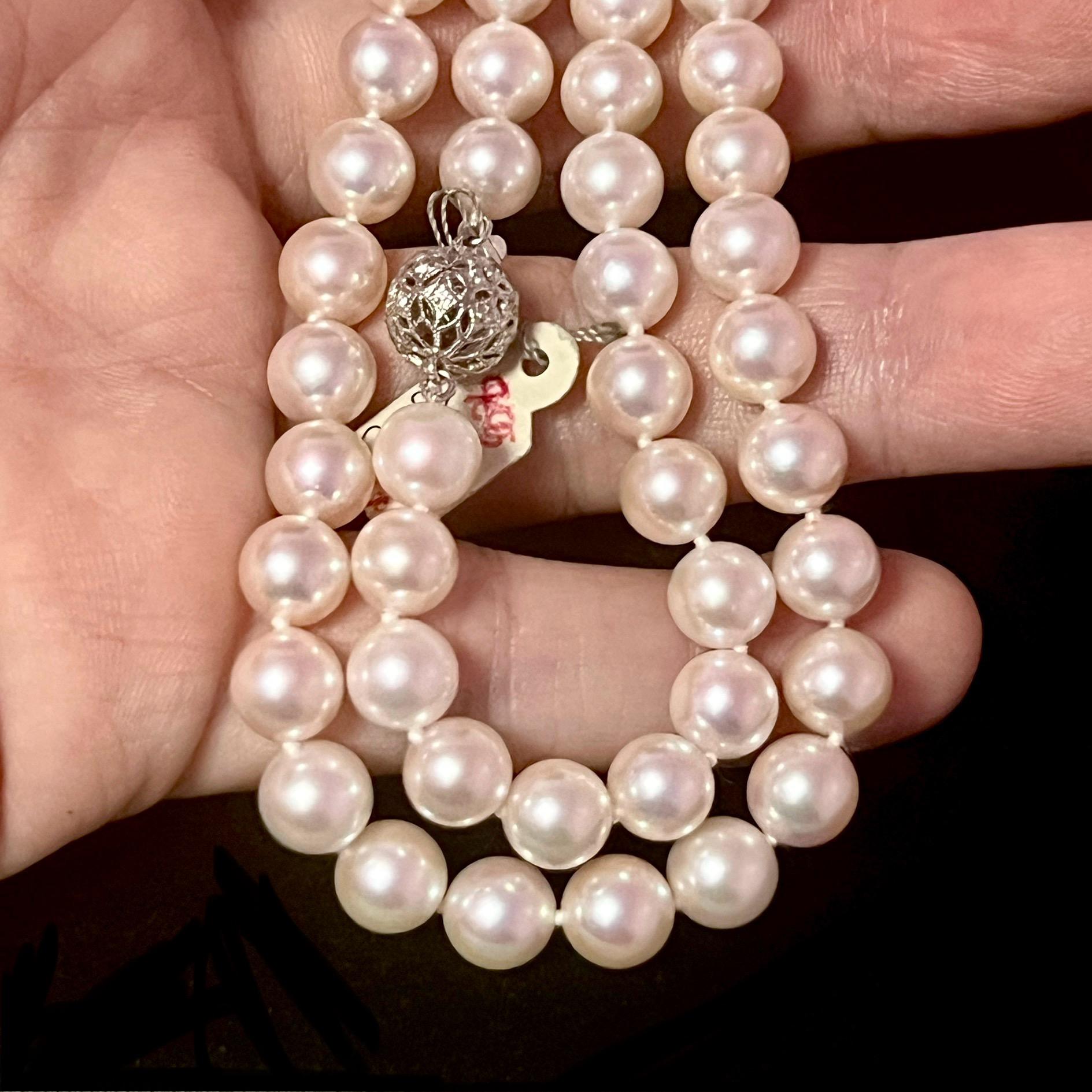 Akoya Pearl Diamond Necklace 21.5
