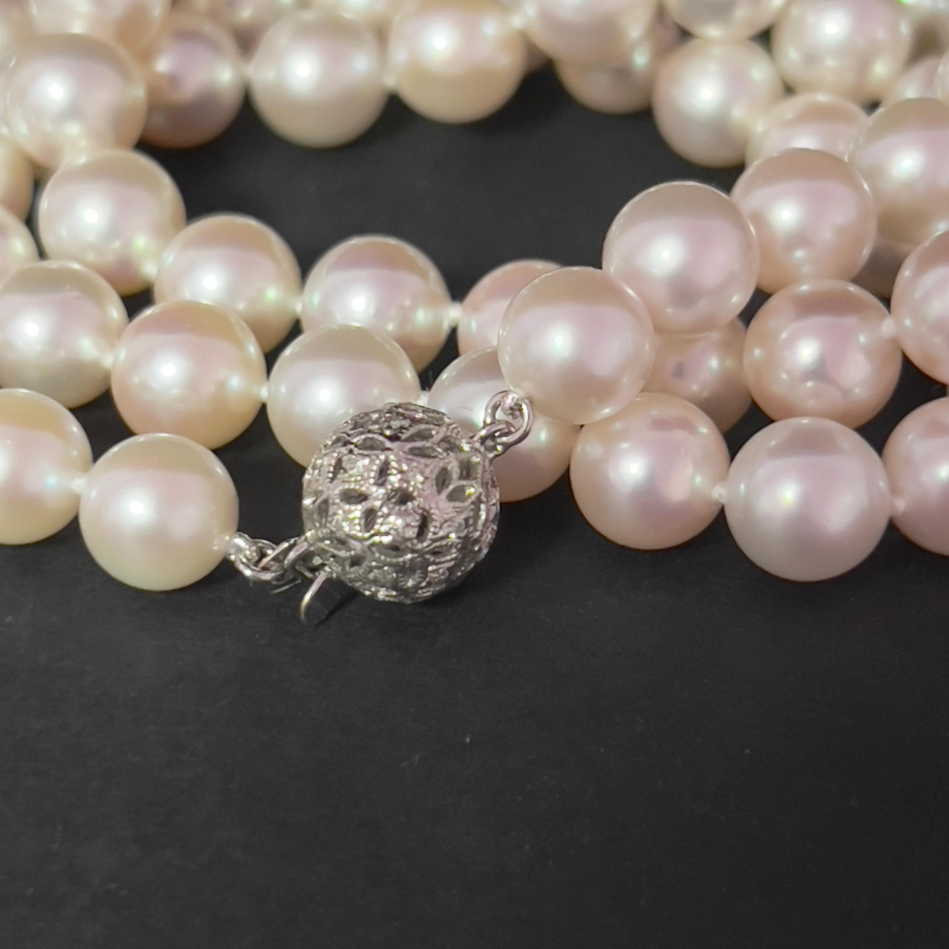 Women's Akoya Pearl Diamond Necklace 22