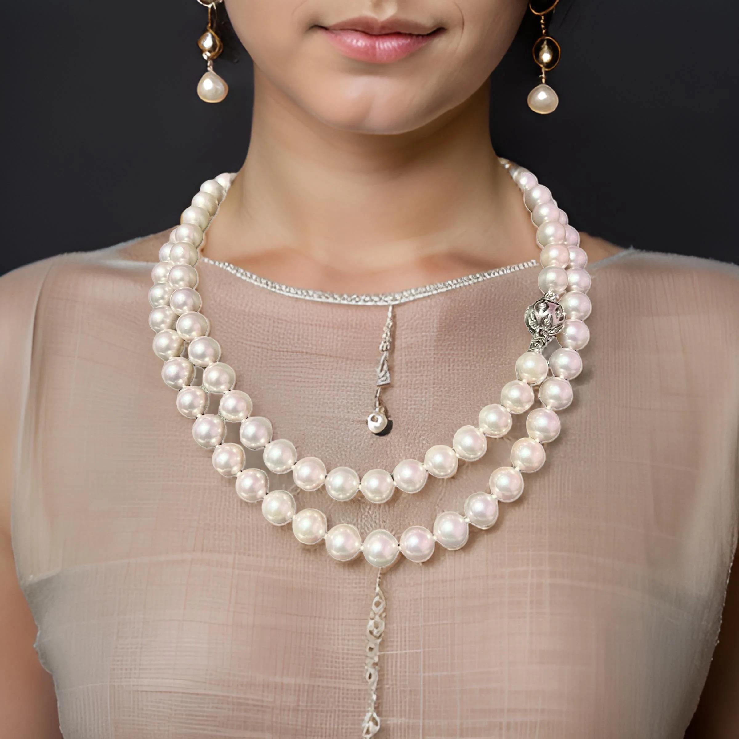 Akoya Pearl Diamond Necklace 30